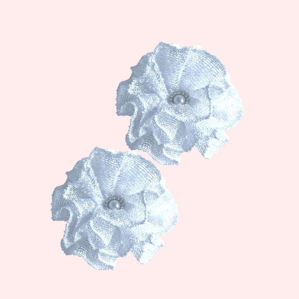 Elegant White Girls Hair Clips